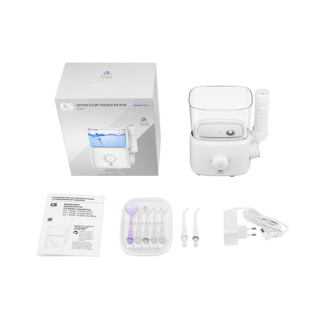 Ирригатор полости рта CS Medica AquaPulsar CS-7 DUAL FLOSS White (белый)