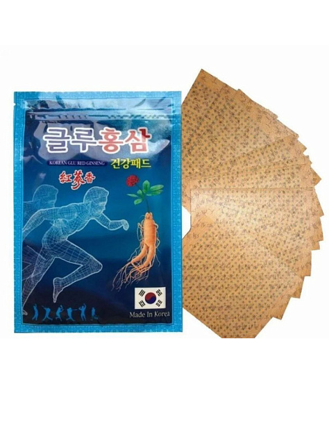 Патчи для тела с глюкозамином и красным женьшенем Korean glu red ginseng набор 20 шт